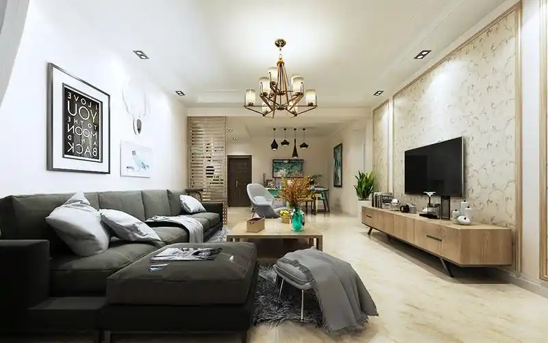 140平米现代三房装修效果图,140平方米简约风格装修案例效果图-齐家