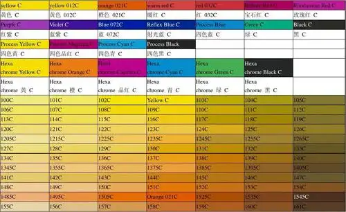材料标准对照表 色彩的世界 色彩设计的原则 色卡对照表 颜色标准色卡