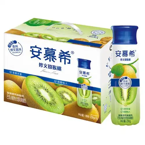 伊利安慕希修文猕猴桃奶昔风味酸奶230g10瓶箱礼盒装视频用2