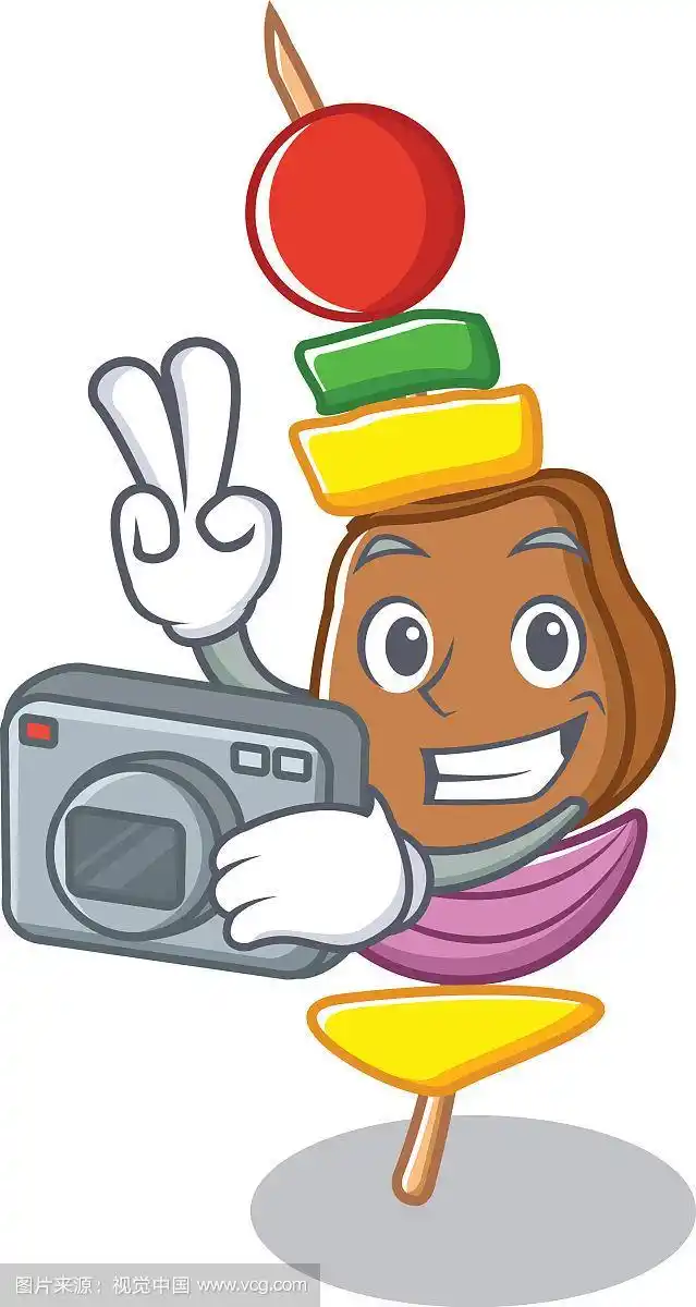 摄影烧烤人物卡通风格