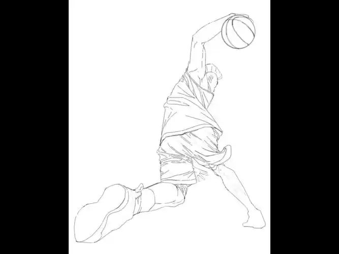 打篮球速写