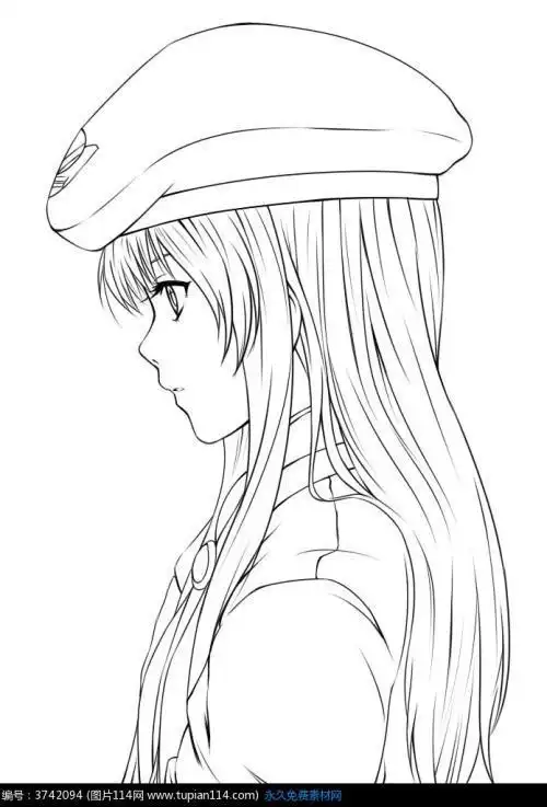 教你画女人侧脸简笔画时尚女生侧面剪影效果简笔画教程很有味道哦第1