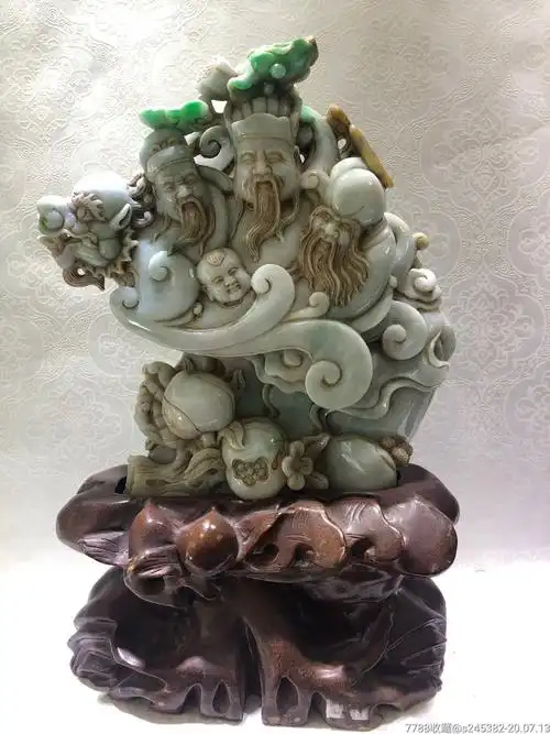 翡翠福禄寿喜三星摆件