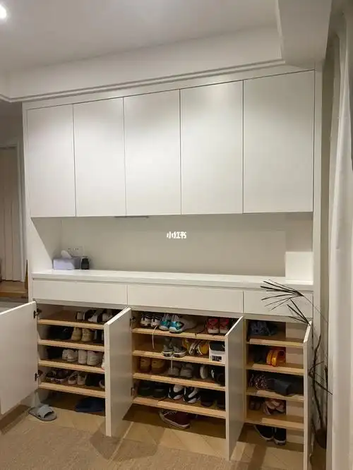 纯白无拉手入户鞋柜尺寸图不鸡肋分享09