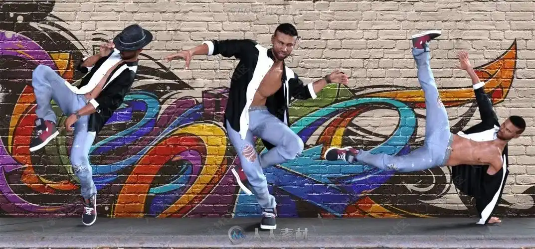 嘻哈街舞动作姿势角色3d模型合集