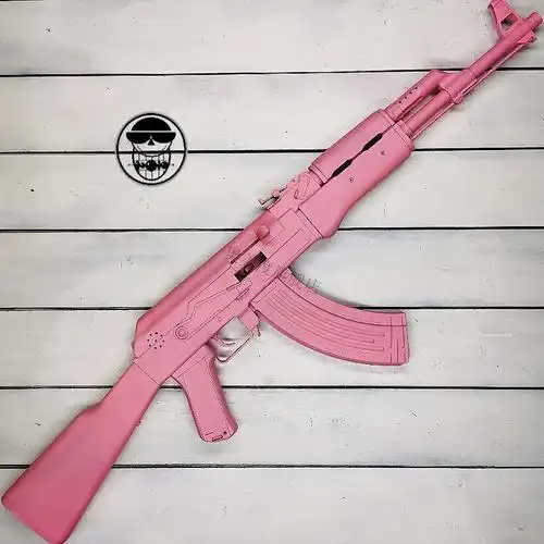ak47玩具炝粉色软弹手炝抛壳软弹炝可cosplay道具枪亚光黑色长度68cm