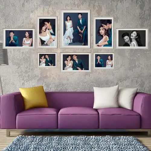 现代简约婚纱照相框照片墙创意装饰卧室客厅组合框加洗照片框制作