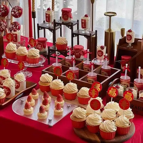 饰插件推推乐贴纸插件祝寿甜品台布置老人寿宴过寿甜品台福寿装