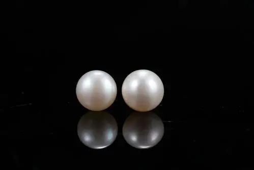 纯银天然淡水珍珠耳钉馒头耳饰品 送女生日礼物配首饰正品真珍珠