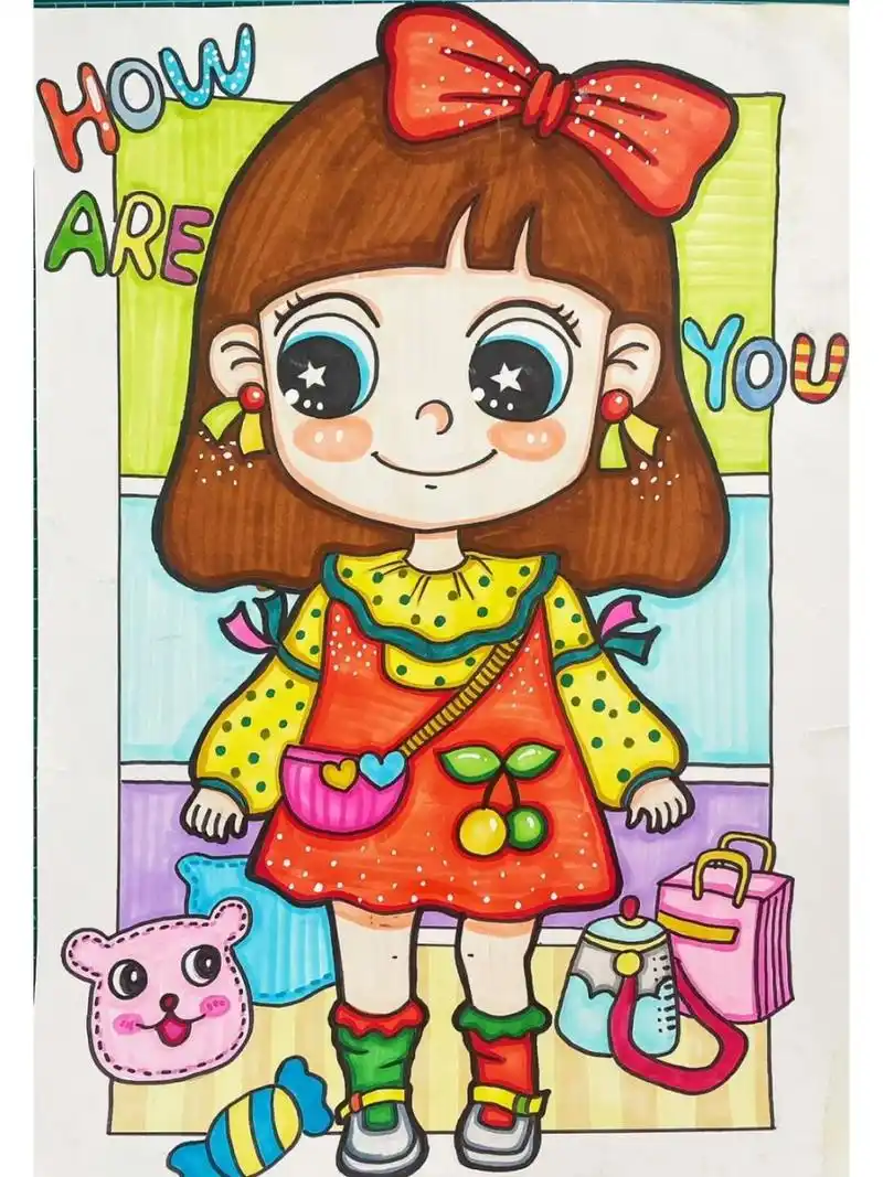 动漫女孩,购物 q版动漫人物,购物 	 简单动漫,卡通画,卡通儿童画马克