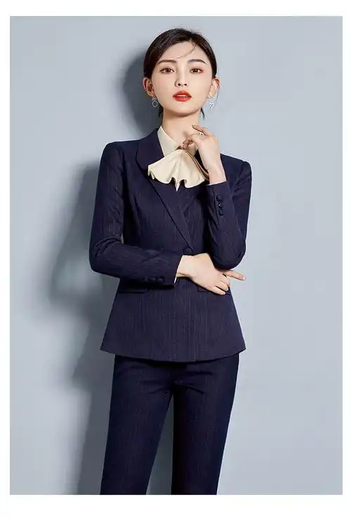 伊诺宣西装套装女2020春季新款销售保险银行工作服总裁正装职业商务