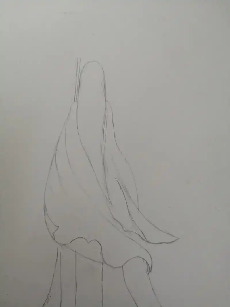 零基础教你画古风背影 懒惰的我终于更新作品了,有没有想我