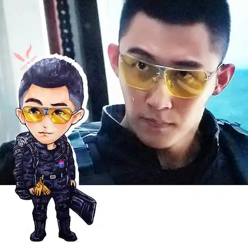 q版 卡通手绘 红海行动 黄景瑜 顾顺 鲸鱼:whale