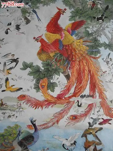 张振群绘《百鸟朝凤》(漂亮!
