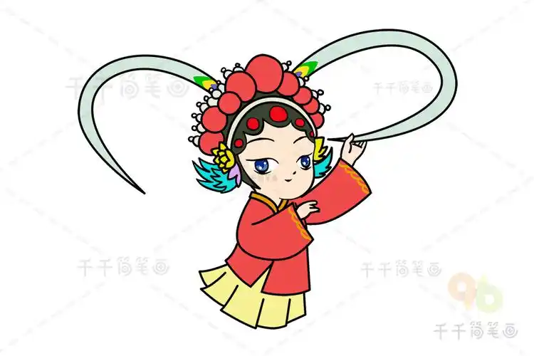 戏曲花旦简笔画_戏曲人物大全简笔画