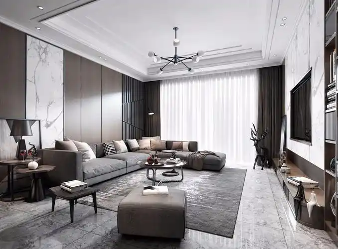 时尚现代大平层001 - 效果图交流区-建e室内设计网