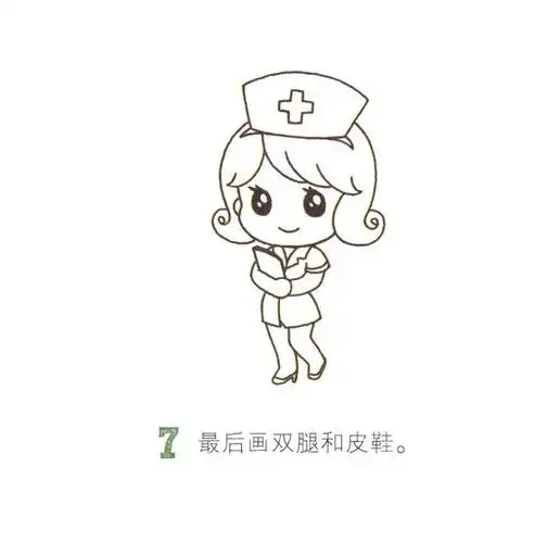 卡通护士简笔画画法步骤图