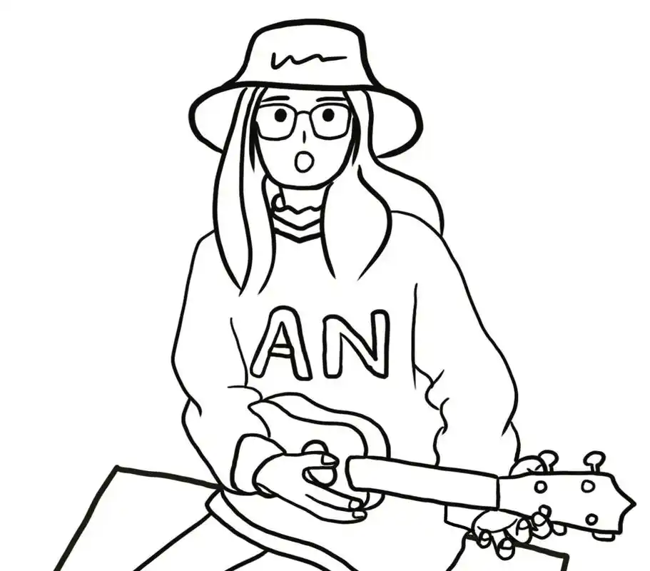 插画,画个头像.#画画 #音乐 #ps#照片 #头像  - 抖音