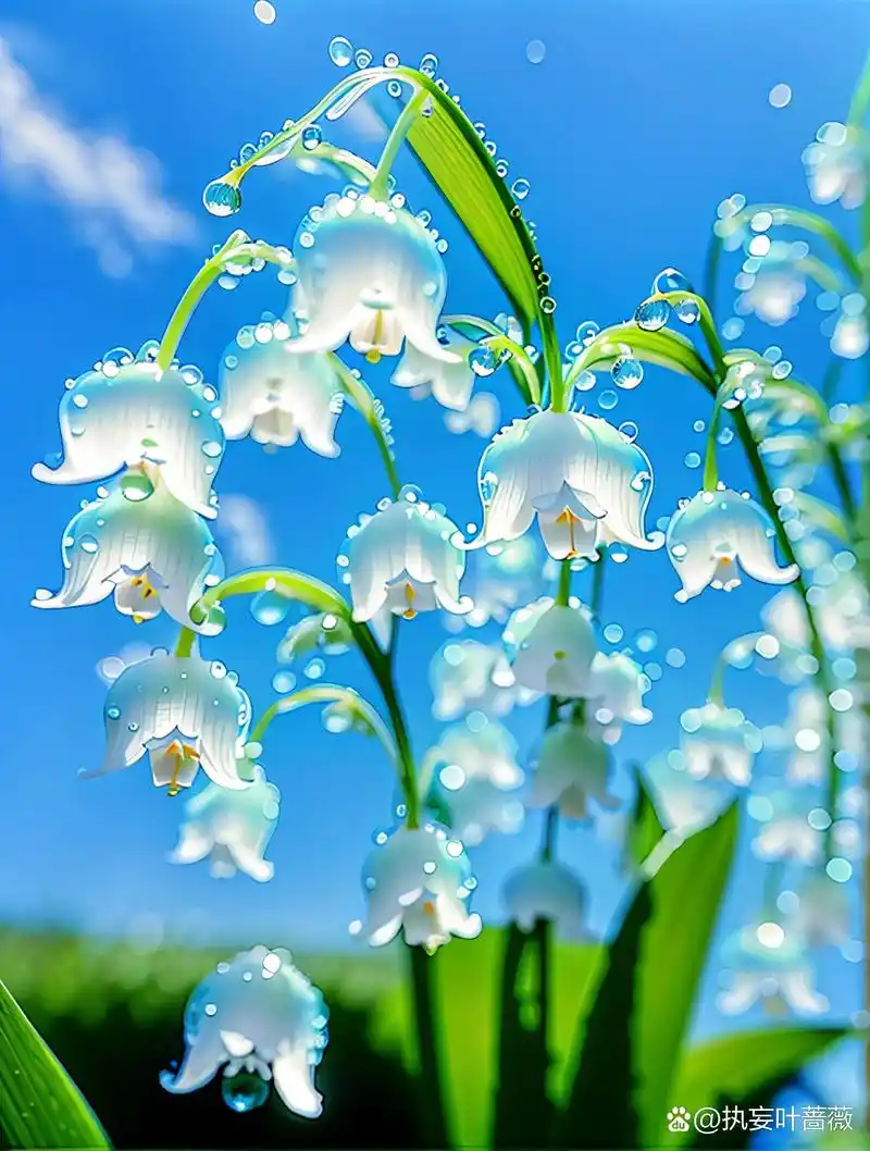 冰蓝色铃兰花,幸运精灵的化身