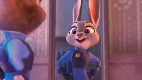 兔子朱迪在动物城终于当上了警官《疯狂动物城》