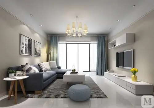 简约客厅窗帘装修效果图