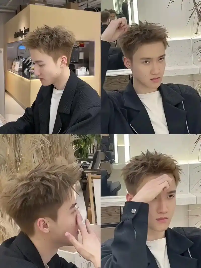 男生短发搭配浅色太好看了山男生变帅短发前刺搭配 - 抖音