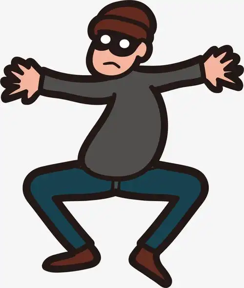 卡通小偷坏人免抠图