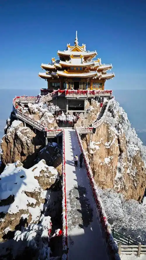 河南老君山一大波雪景震撼来袭!_景区_游客_索道