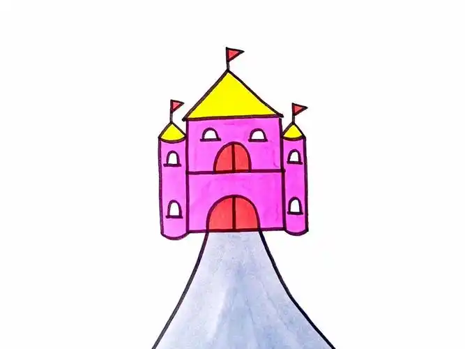 两个山字画城堡,超级简单,一起来画吧!