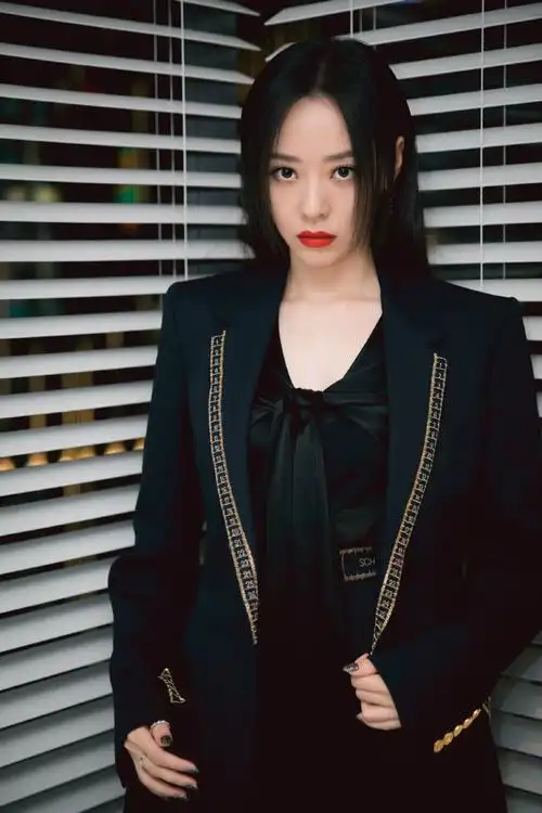 张靓颖酷黑廓形西装写真图片110