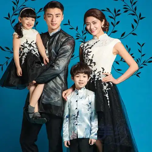 影楼拍照款亲子装一家四口全家福写真905005爱不离