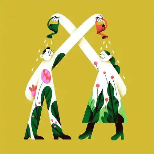 插画师taniayakunova67夸张有趣的人物矢量风格插画