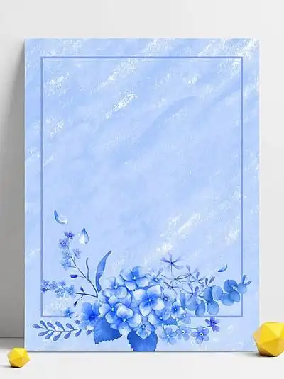 657蓝色唯美花朵边框背景653116299小清新蔷薇花与热气球装饰边框背景