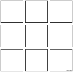 因为在做这种九宫格时:很多人以为只需要给每个格子加上一个边框即可