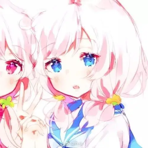 28张动漫闺蜜头像二人呆萌一人一张