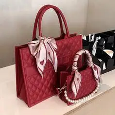 moveon慕昂红色包包女大容量2022新款潮质感婚包婚礼手提包结婚新娘包