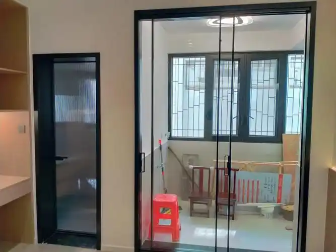 颜值在线#阳台  #阳台大改造  #阳台推拉门  #16极窄平开门  #网红极