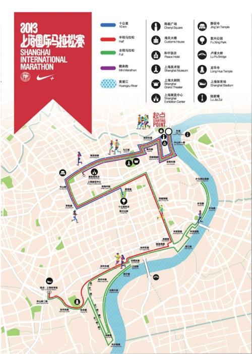 上海2013马拉松路线图