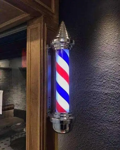 全世界很多国家的理发店门口都有一个红白蓝三色的旋转灯,这是为什么