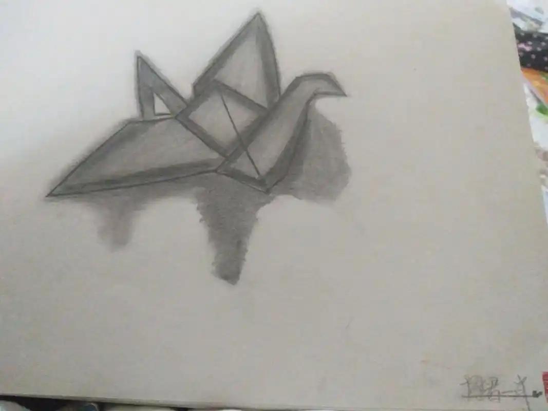 素描千纸鹤