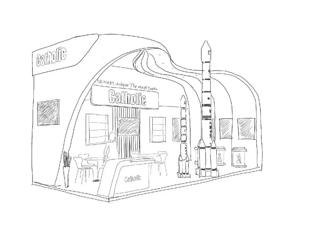 坚持每天练习,手绘效果图!#手绘 #展厅 #展厅设计 #展览 - 抖音