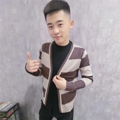 2019秋季社会精神小伙针织衫外套男青年韩版潮流针织衫