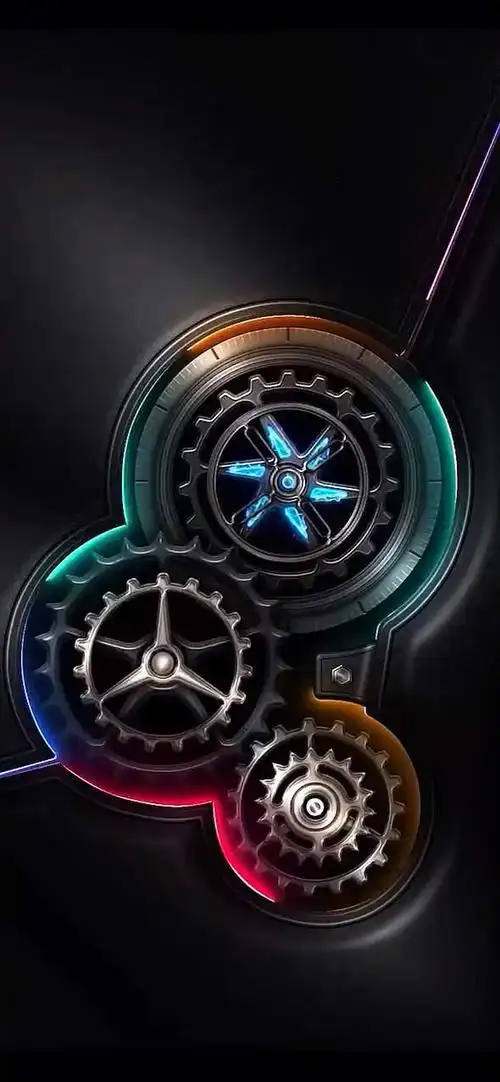 苹果4d立体感齿轮动态壁纸,livephoto原图