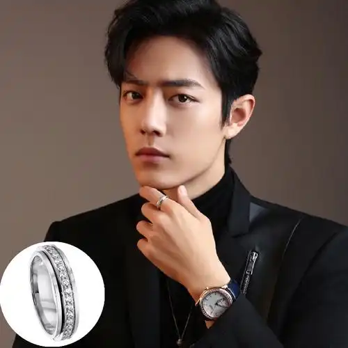 戒指肖战同情侣时来运转幸运指环排钻一钻七钻戒指