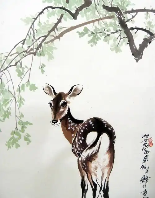 黄英男《梅花鹿》