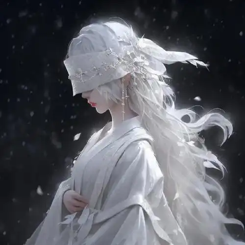 唯美古风蒙眼系列头像古风插画