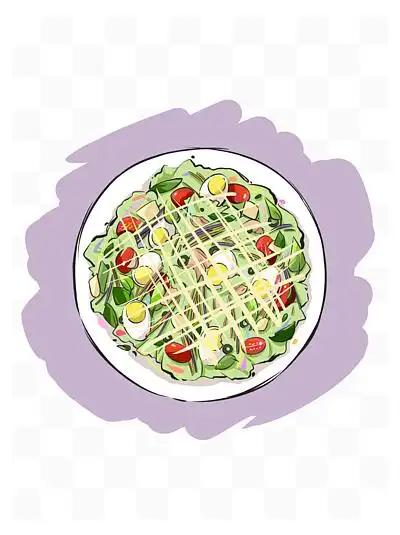 手绘原创 i> i>动 /i> /i> i> i>漫 /i> /i>素材食品西式食物蔬菜沙拉