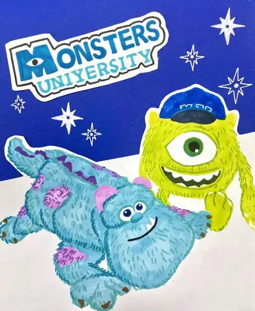 创意美术课程分享毛怪与大眼仔