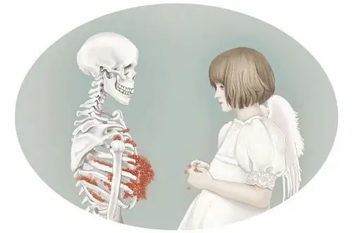 talk to her-wj313_女孩,骷髅,天使,清新_涂鸦王国插画