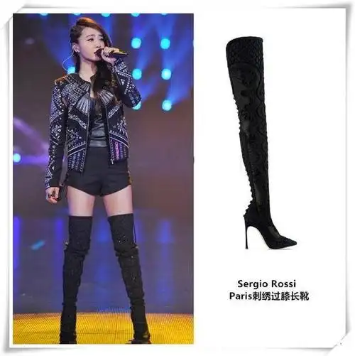 160cm的蔡依林就是任性,把过膝长靴当裤子穿,网友:为显腿长呗